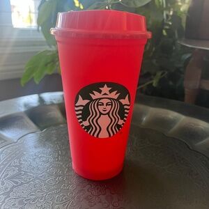 NWT STARBUCKS Color Changing Hot Cup Coral